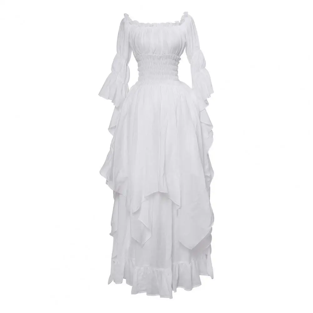 Maxi Dress For Women Medieval Retro Gothic Gown Dress Long Sleeve Cosplay Evening Party Prom Gothic Dress plus Size Sexy
