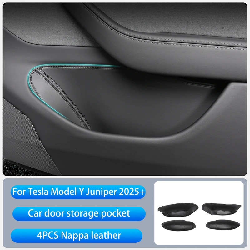 Voor Tesla Model Y Juniper 2025 + Middenconsole Twee Zijpaneel Anti Kick Pad Protector Lederen Sticker Voet Cover Auto accessoires