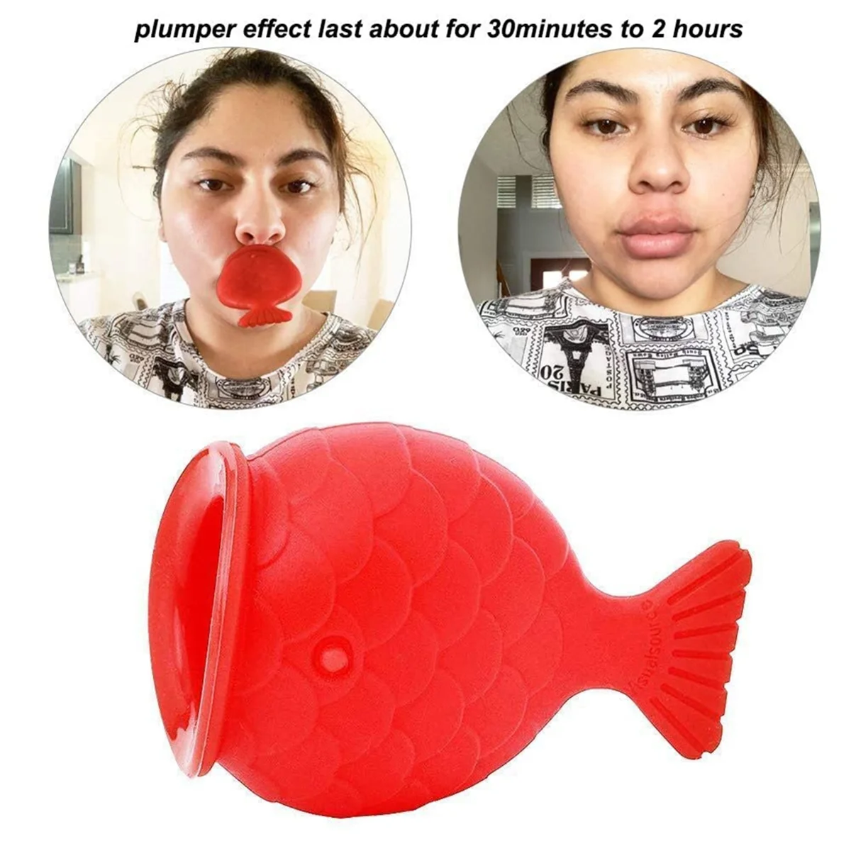 2 pezzi labbra potenziatore dispositivo carnoso labbra silicone forma di pesce naturale PoutMouth strumento sexyLip bocca