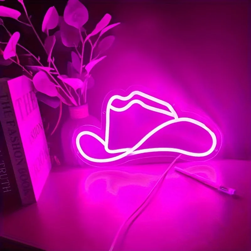 Cowboy Hat Neon Sign Beer Bar Home Art Man Cave Neon Light Handmade  for Hotel Pub Cafe Recreation Room Wall Artwork Decor