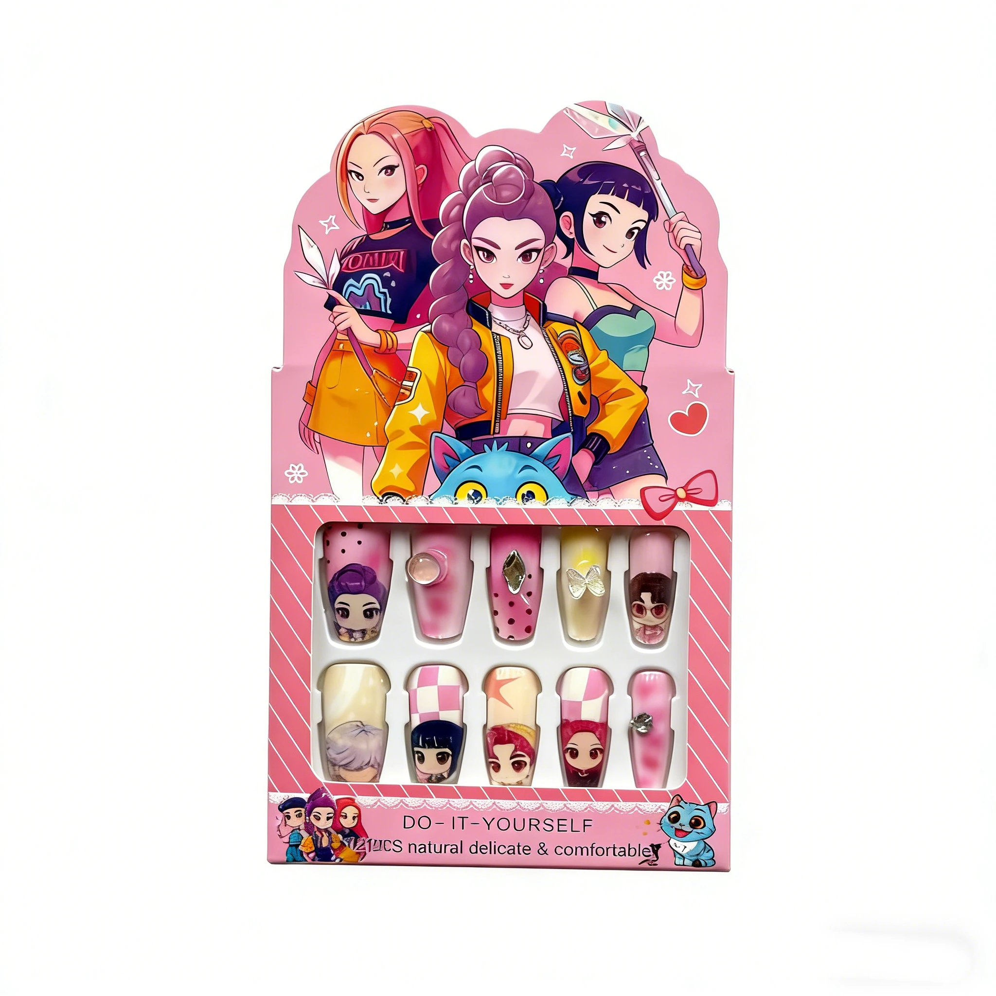 Exquisite tragbare Nagelaufkleber für Mädchen mit glänzenden Strasssteinen in voller Größe, passend zum Jelly-Kleber, ideales Geschenk für Mädchen. – Detail 4
