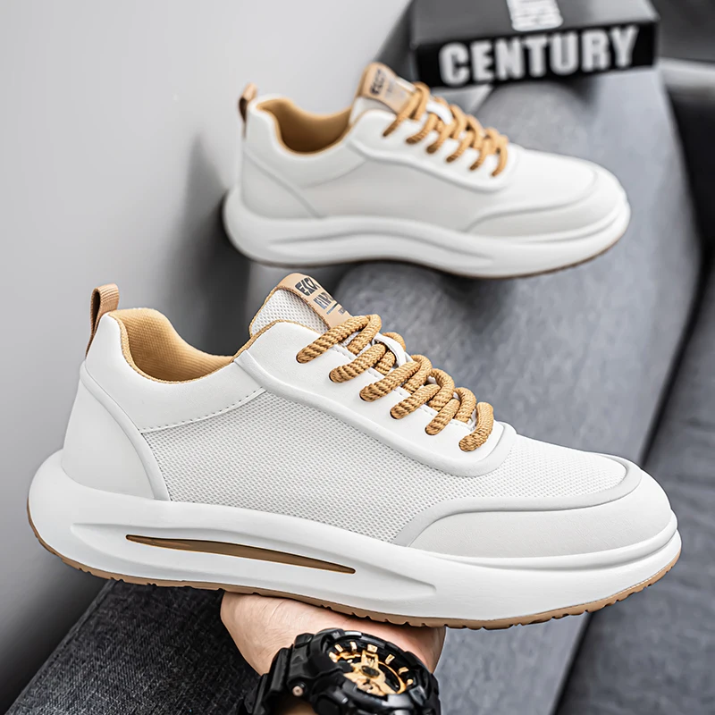 

2025 мужские кроссовки, кожаная обувь, повседневные кроссовки на плоской подошве, женская модная удобная обувь на вулканизированной платформе, Zapatos De Mujer