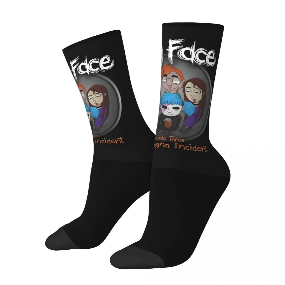 Harajuku Sally Face Game Basketball Socks Polyester Middle Tube Socks for Unisex