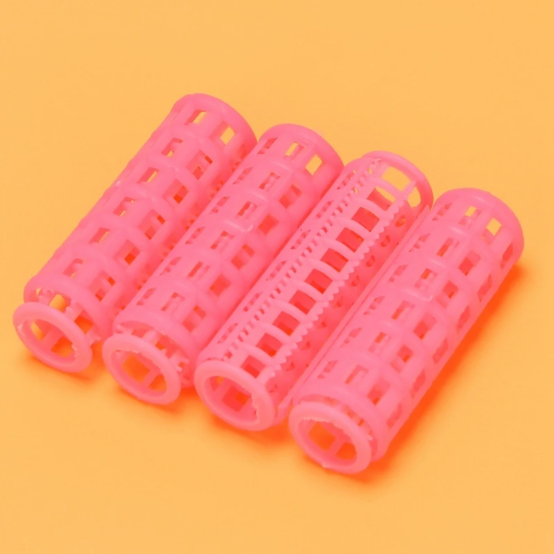 24 sztuk różowy z tworzywa sztucznego DIY do włosów stylizacja wałek lokówki klipy