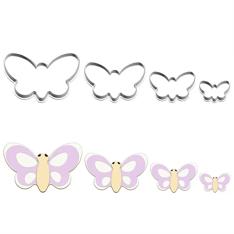 

Four Specifications Cartoon Animal Cute Insects,Small Butterfly,Plastic Molds,Cake Fondant Tools,Cookie Sushi and Fruits Cutters