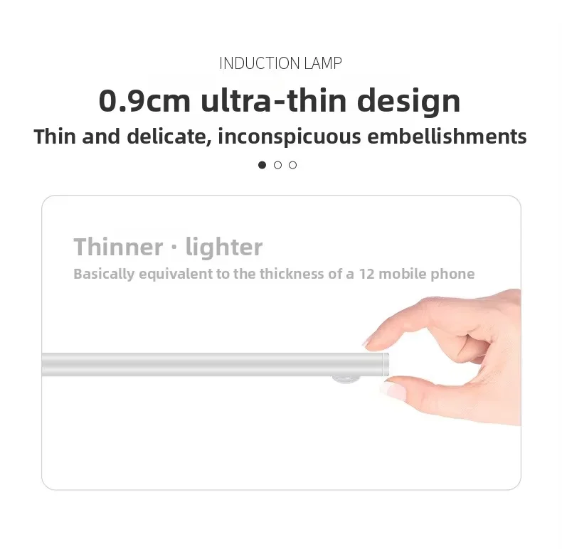 10–60 cm ultradünne LED-Unterschrankleuchte, magnetisch, wiederaufladbar, Bewegungsmelder, geeignet für Küchen, Schränke, Werkstätten – Detail 7