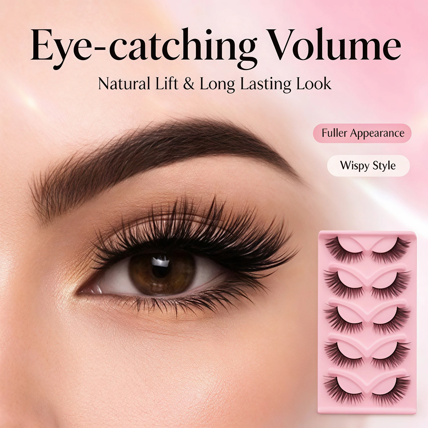 5 Pairs of 3D Fox Eye False Eyelashes Cross Style Cat Eye False Eyelashes Soft Stem Reusable Party Atmosphere Eyelashes