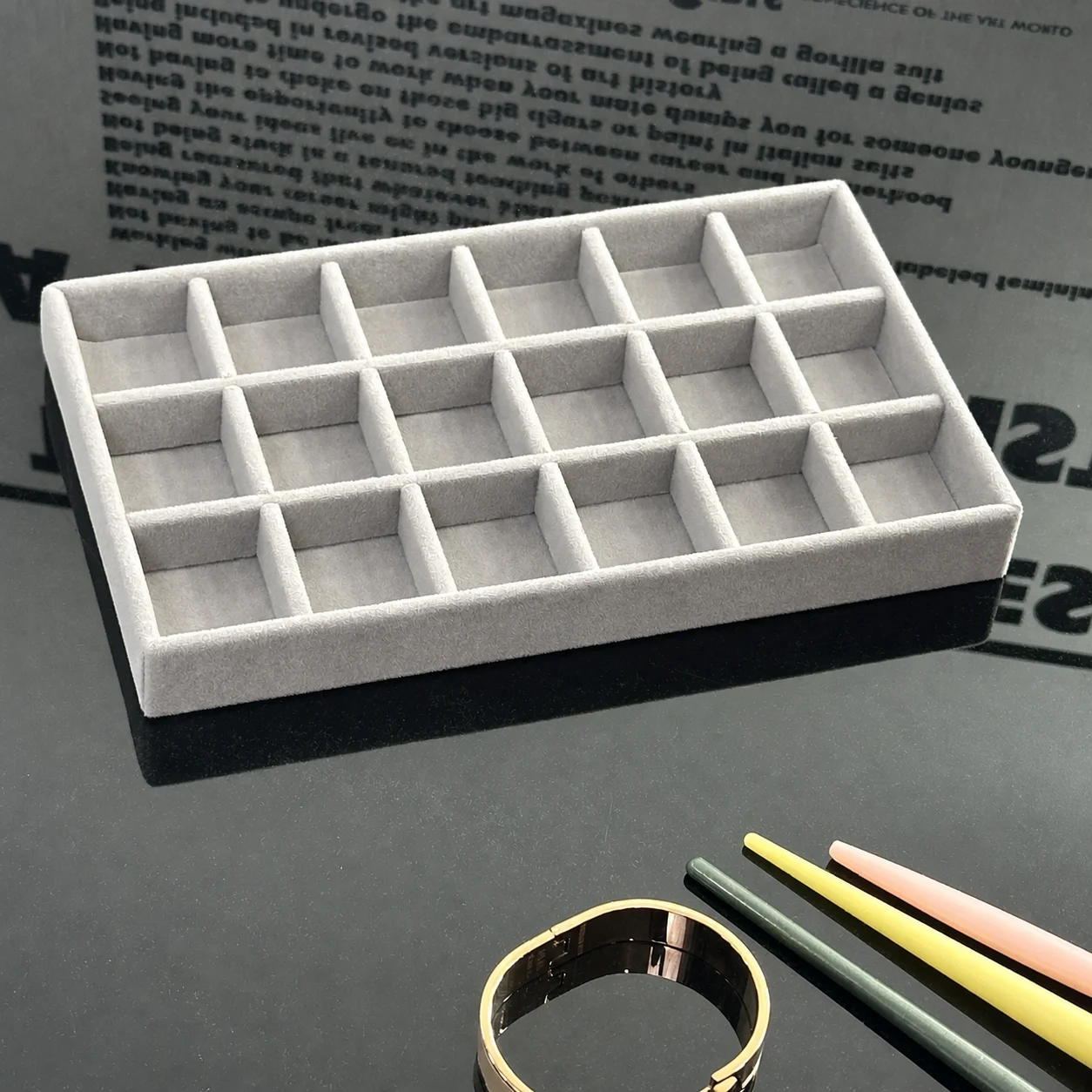 Velvet Jewelry Storage Tray Stackable Jewelry Organizer for Chram Beads Earrings Ring Necklaces Bracelets Jewelry Display Holder