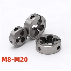 HSSE Adjustable Round Die M8M9M10M11M12M13M14M16M18M20 X0.35 0.75 1.25 1.75 2 2.5 1 1.5 for Stainless Seel Thread Cutting Dies