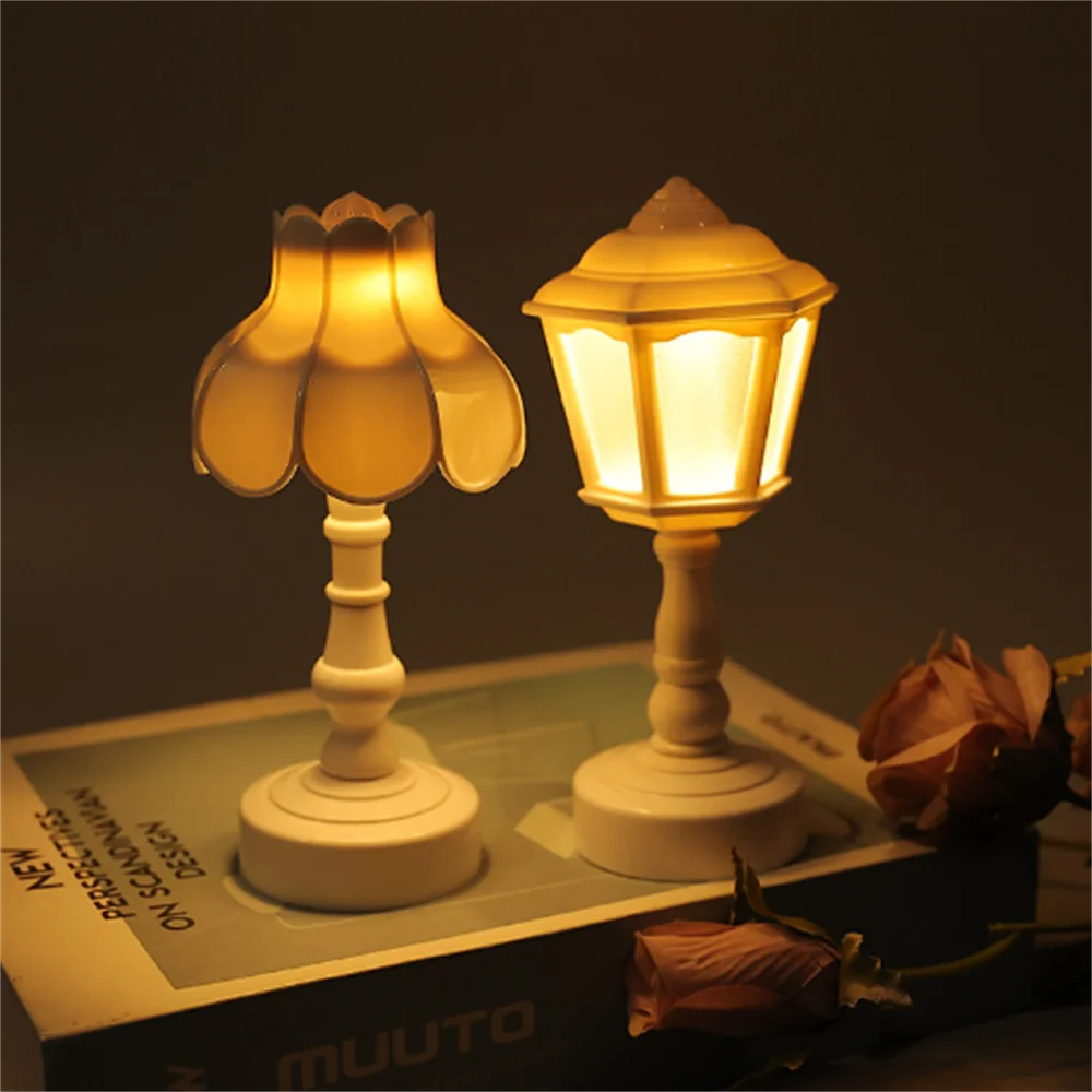 Vintage mini livro luz pequena retro candeeiro de mesa portátil iluminação bateria led lâmpadas cabeceira para crianças mesa quarto