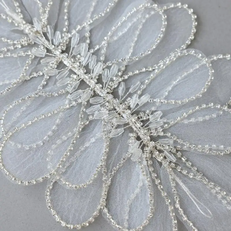 R7UF Delicate Craft Lace Headband Headpiece With Bendable Wire Detail For Styling