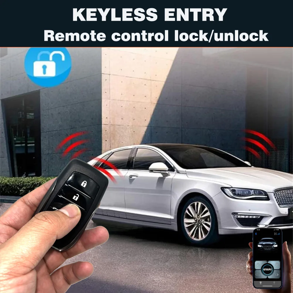 

12V Car Intelligent Ignition Push Start System Auto Keyless Entry Central Locking Engine Start Stop Button Control Car