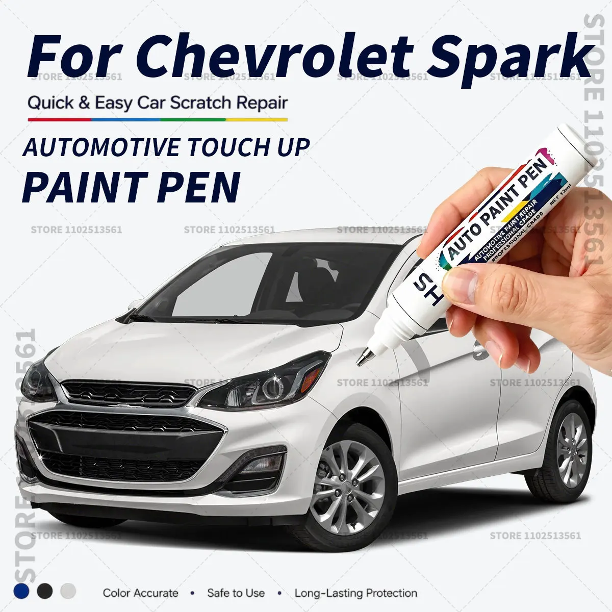 Car Paint Repair Marker Pen Quick Dry Scratch Remover Touch Up Coating Pen For Auto Accessories For Chevrolet Spark Black White