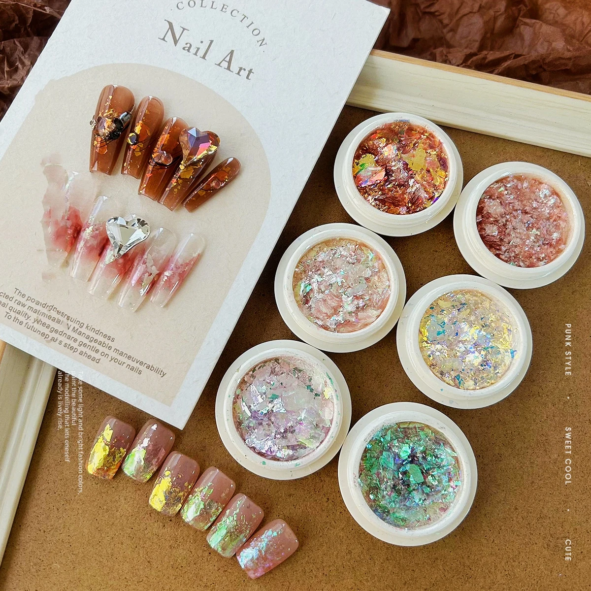 Maillard Rotterdam Kly-Verhéritage à ongles à paillettes, 1 pièce, holographique, irrégulier, aurore, opale, démontrent, manucure, hiver