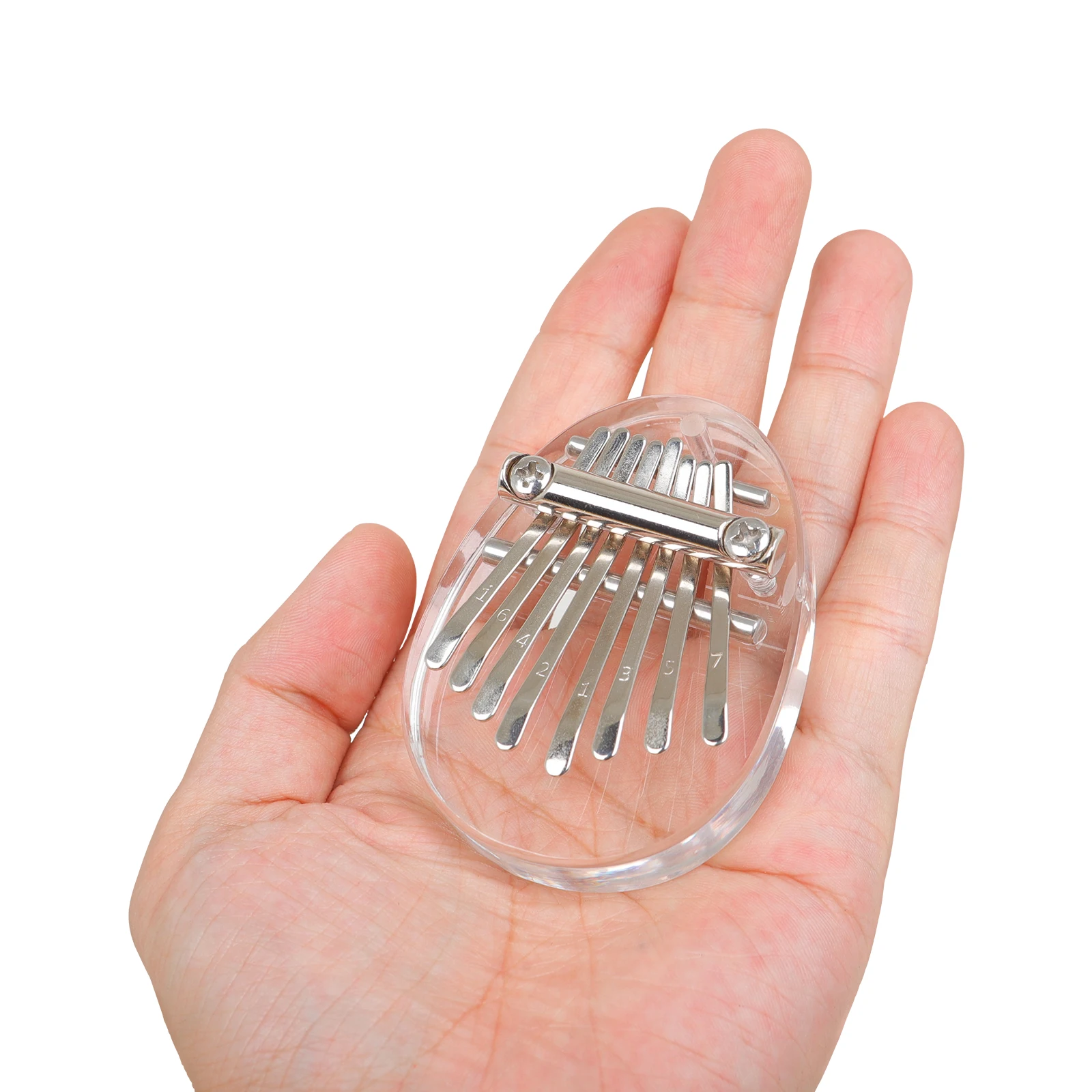 8-Key Kalimba Mini Thumb Piano Acrylic Transparent ABS Portable Finger Harp Keyboard Musical Instrument Beginner Kids Gift view 3