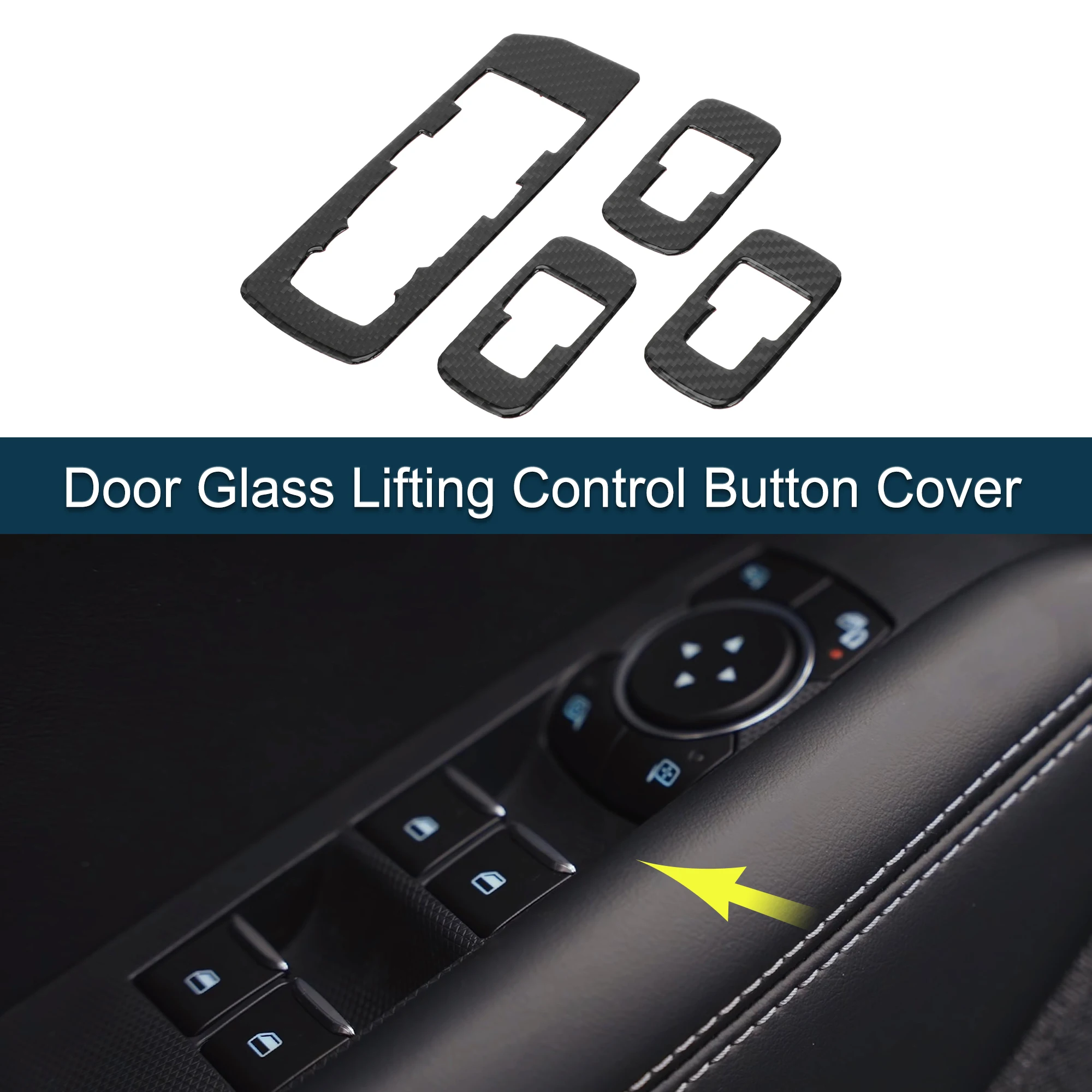 

UXCELL Door Glass Lifting Control Button Cover for Ford F-150 Raptor 2015-2020 1 Set