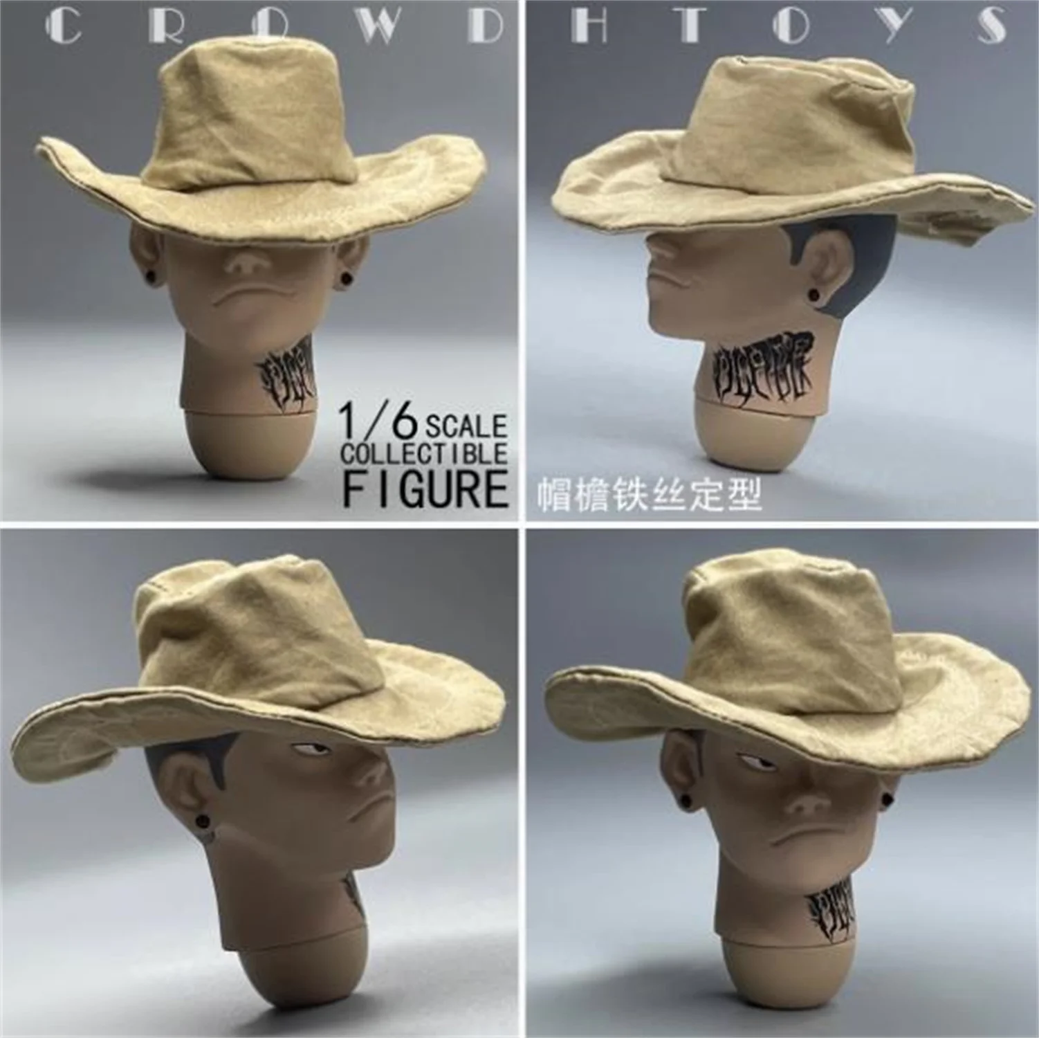 

1/6 Hat CROW DH TOYS Tredy large brim Soldier wire shaping For 12" Figure Model toys