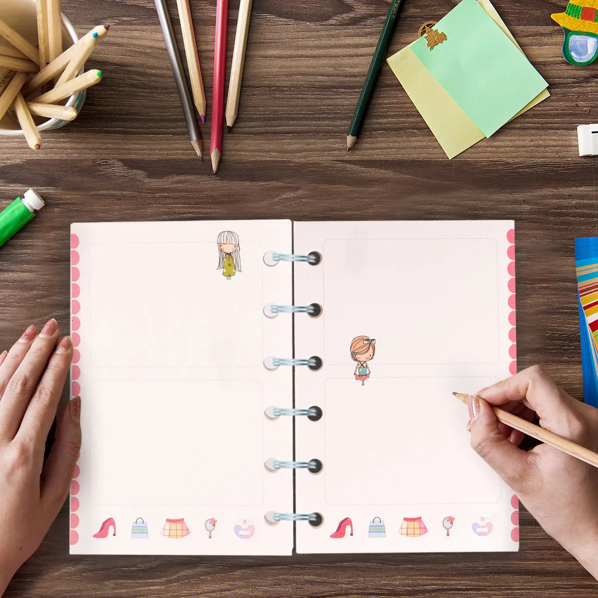 3Pcs A7 Loose-Leaf Refill Papers Colorful Smooth Surface Suitable for Diary Journaling Home Office Store