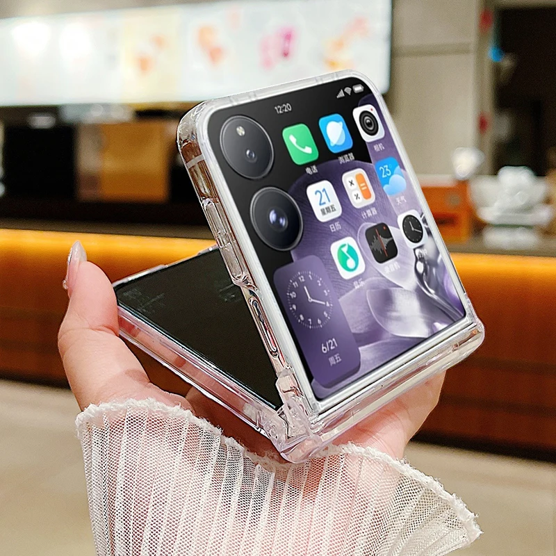 Retro Moon Star Pattern Phone Case For Xiaomi Mix Flip 2 Hard PC Protector Shell For Mi Mix Flip2 5G Clear Folding Back Cover - view 6