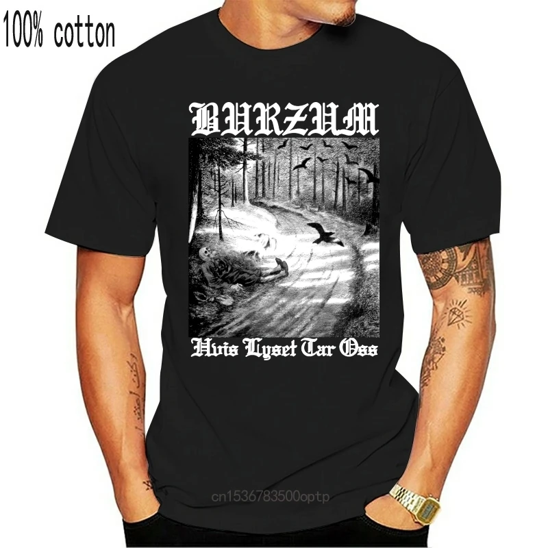 

Camiseta informal de talla grande con estampado personalizado, 100% algodón, estilo Hip Hop, S 2Xl, Burzum Hvis, Lyset Tar Oss