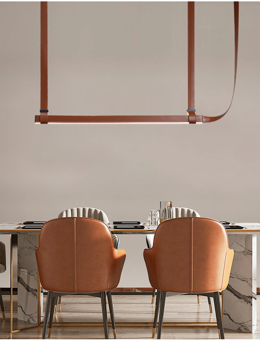 Build Home Artistic Leather Black Brown Pendant Lights