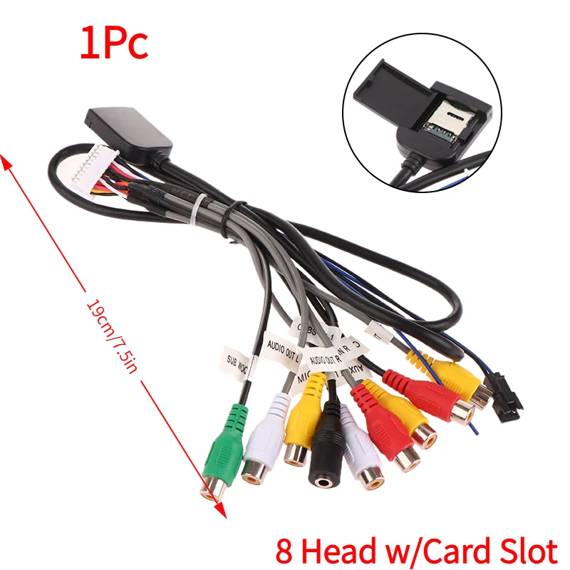 1Pc Car Stereo Radio Cable 20 Pin Plug  Output AUX Wire Harness Wiring Connector With Fan Header For ZHANGXUN Android.