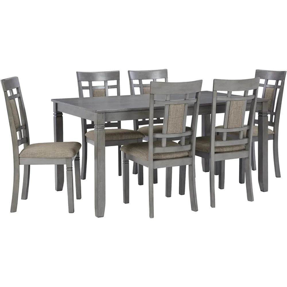 

Signature Design by Ashley Jayemyer 7 Piece Dining Room Set, Includes Table and 6 Chairs, Dark Gray