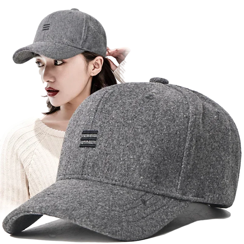 Autumn and winter  Hat for Women 2024 New Wool Baseball Cap Windproof Keep Warm Trucker Cap Women's Korean Fashion Casual Outdoo