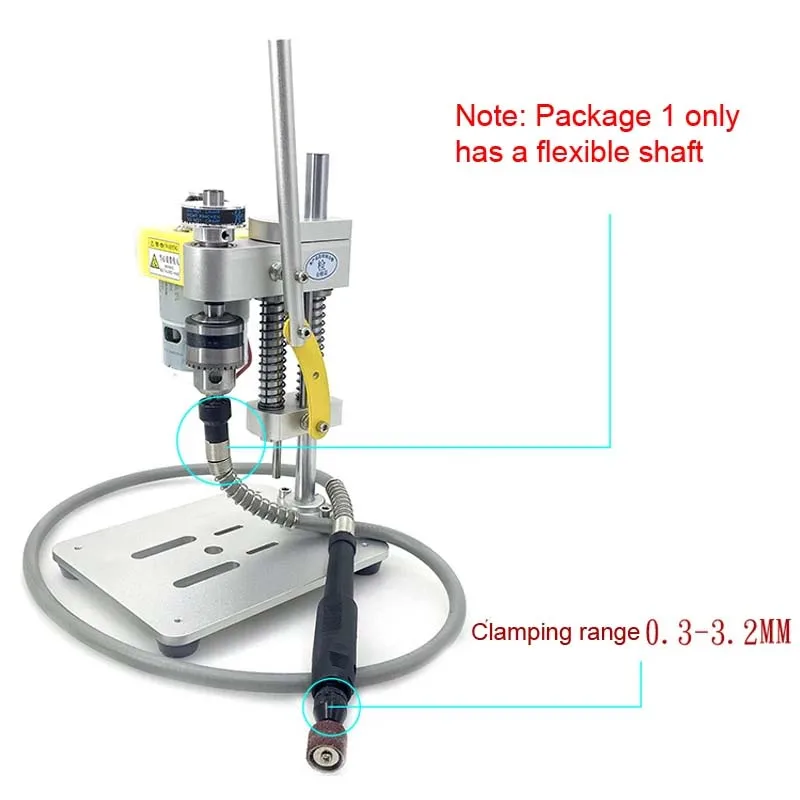 Multifuncional mini bancada broca fresadora 120w diy máquina de perfuração de alta precisão mandril máquina de perfuração