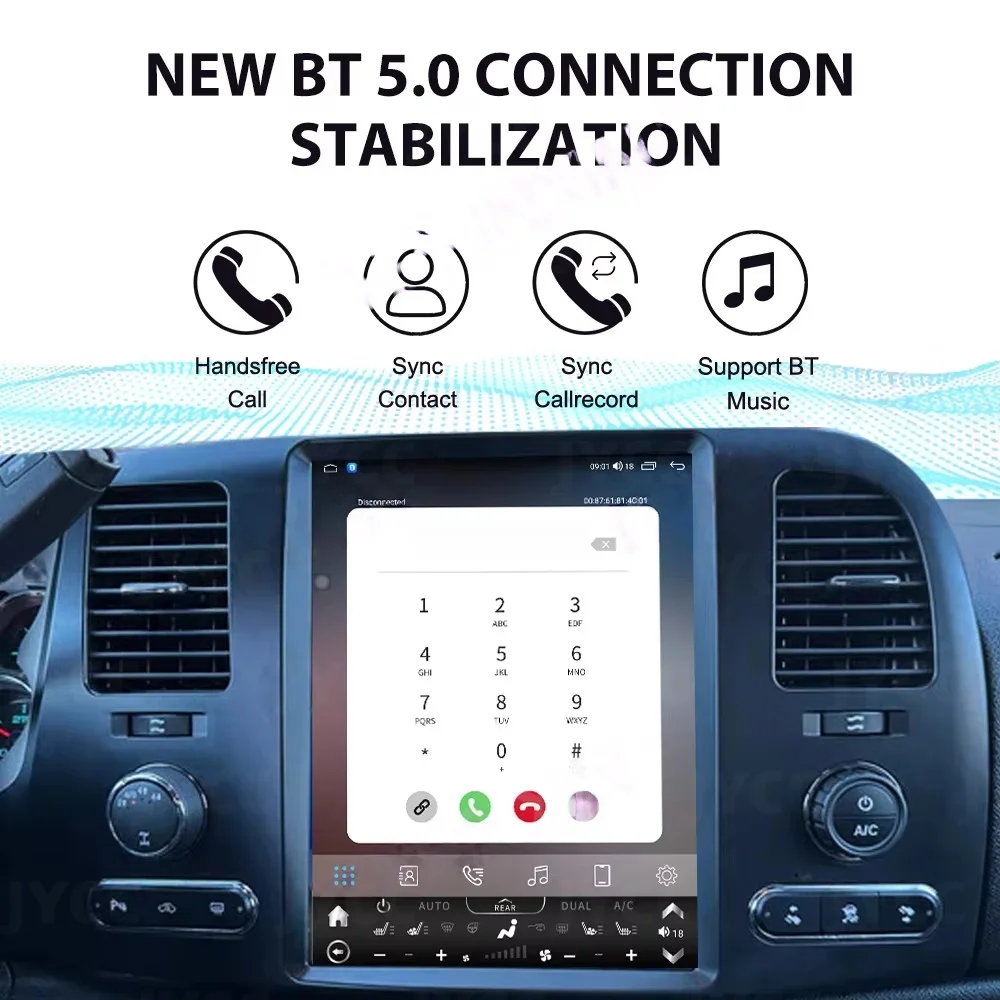 JY 12.1inch Android Screen Radio For Chevrolet Silverado 2007-2013 GPS Carplay Car Multimedia Video Player Stereo Navigation HU