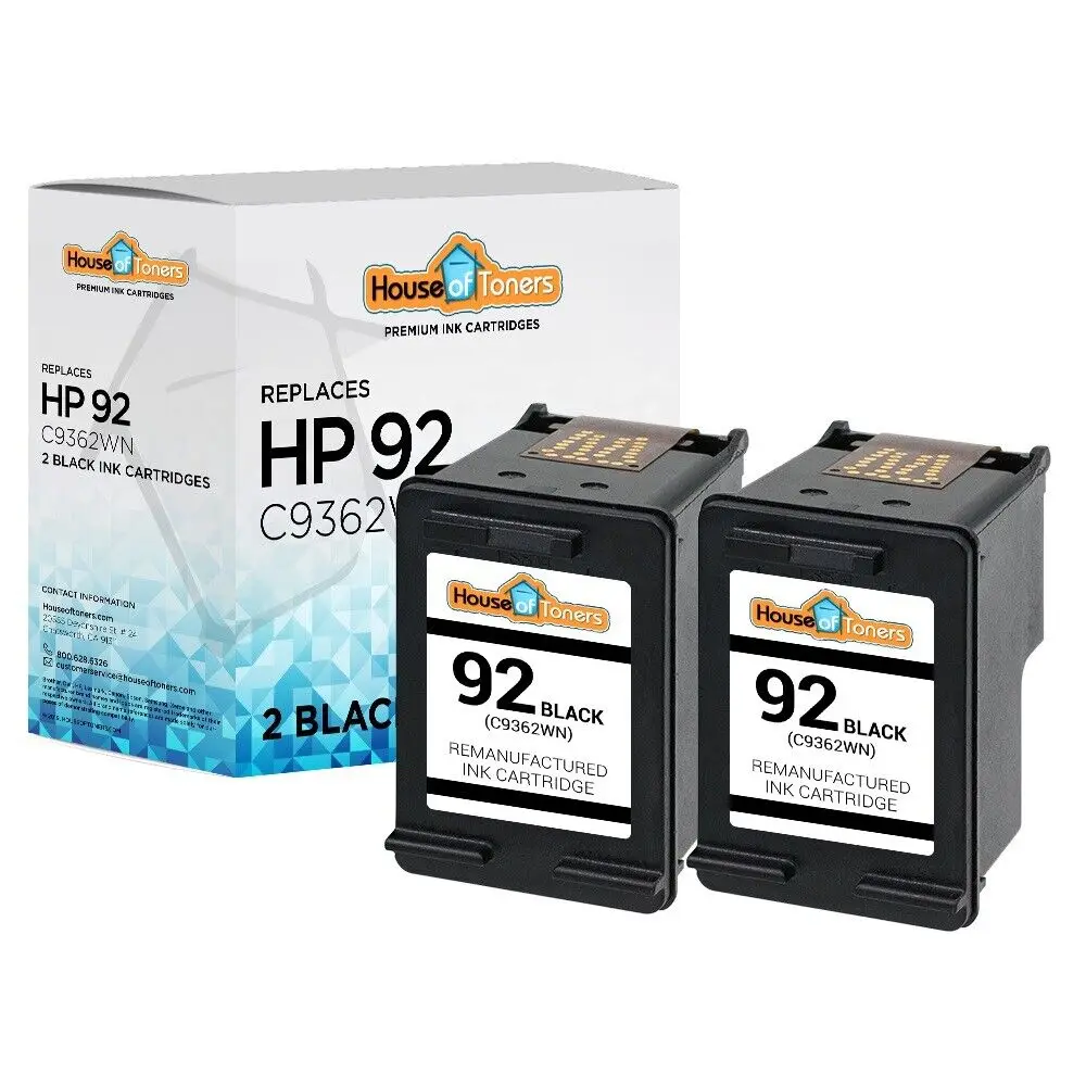 Cartucho de inyección de tinta negro, accesorio para HP Deskjet 5420v 5440 5440v, 2PK #92 C9362WN