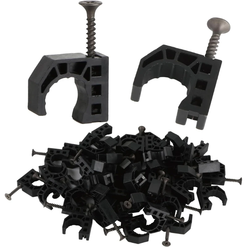 50Pcs Heavy Duty Pipe Support Clamps With Nails 1/2inch Half Clamp Fixture Tubing Fastener for Secure Installation 831F