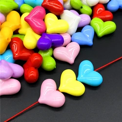 10 pcs/lot 16x22mm Love Heart Shape Acrylic Beads Loose Spacer for Jewelry Making Pendant Earrings Bracelet DIY