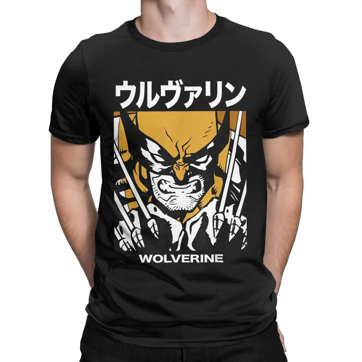 Magliette X-Men Wolverine da uomo Kanji Blades Pose 100% cotone Abbigliamento Casual Manica corta Girocollo T-shirt T-shirt da festa