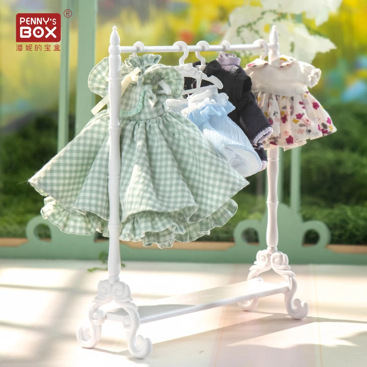 

【Готовый запас】Коробка сокровищ Penny's — набор вешалок в стиле рококо для куклы BJD 1/8 | Подставка для хранения кукольной одежды, органайзер для гардероба
