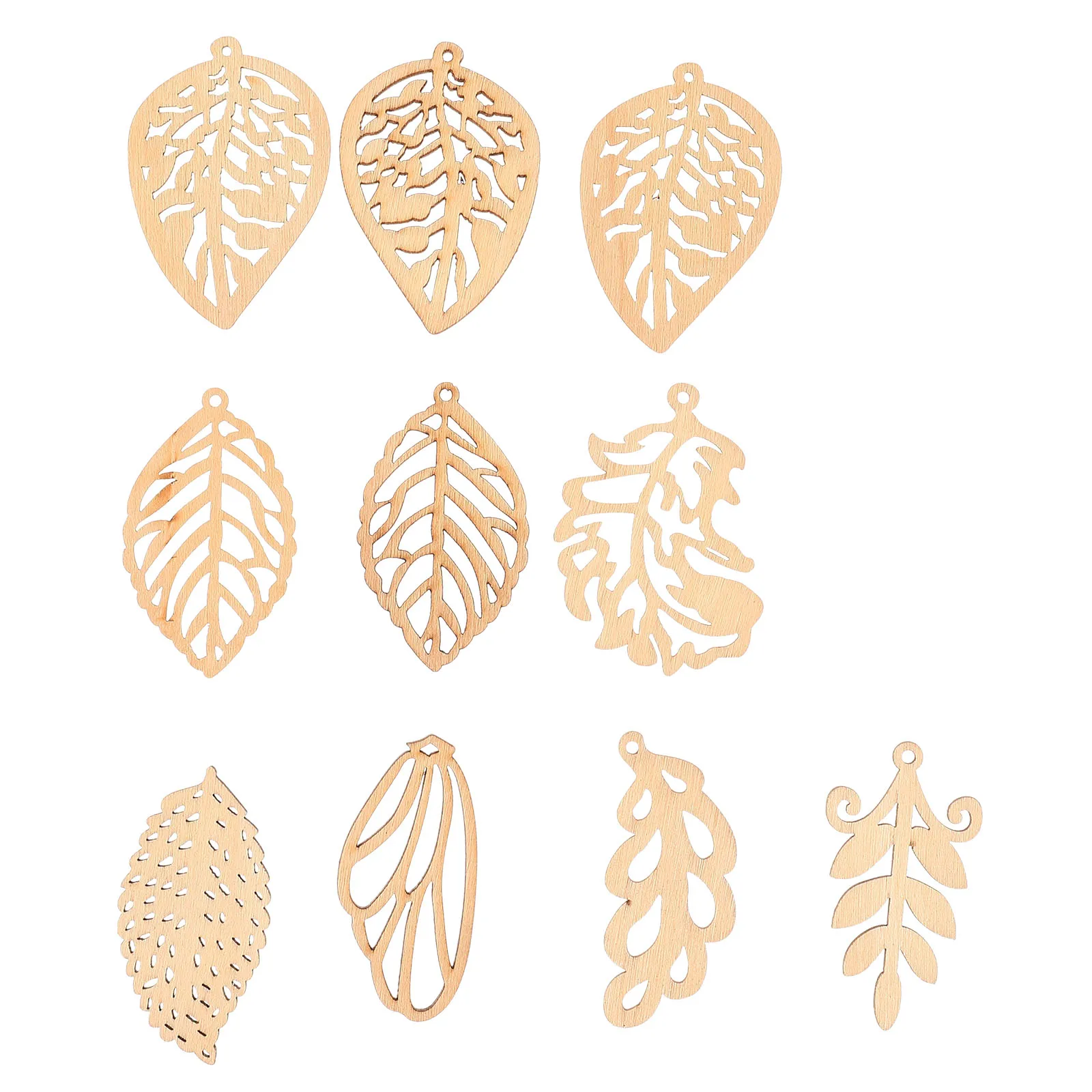 10개입 수제 나무 조각 DIY 공예 키트 어린이용 미완성 나무 조각 벽 장식 홈 오피스 장식 파티용