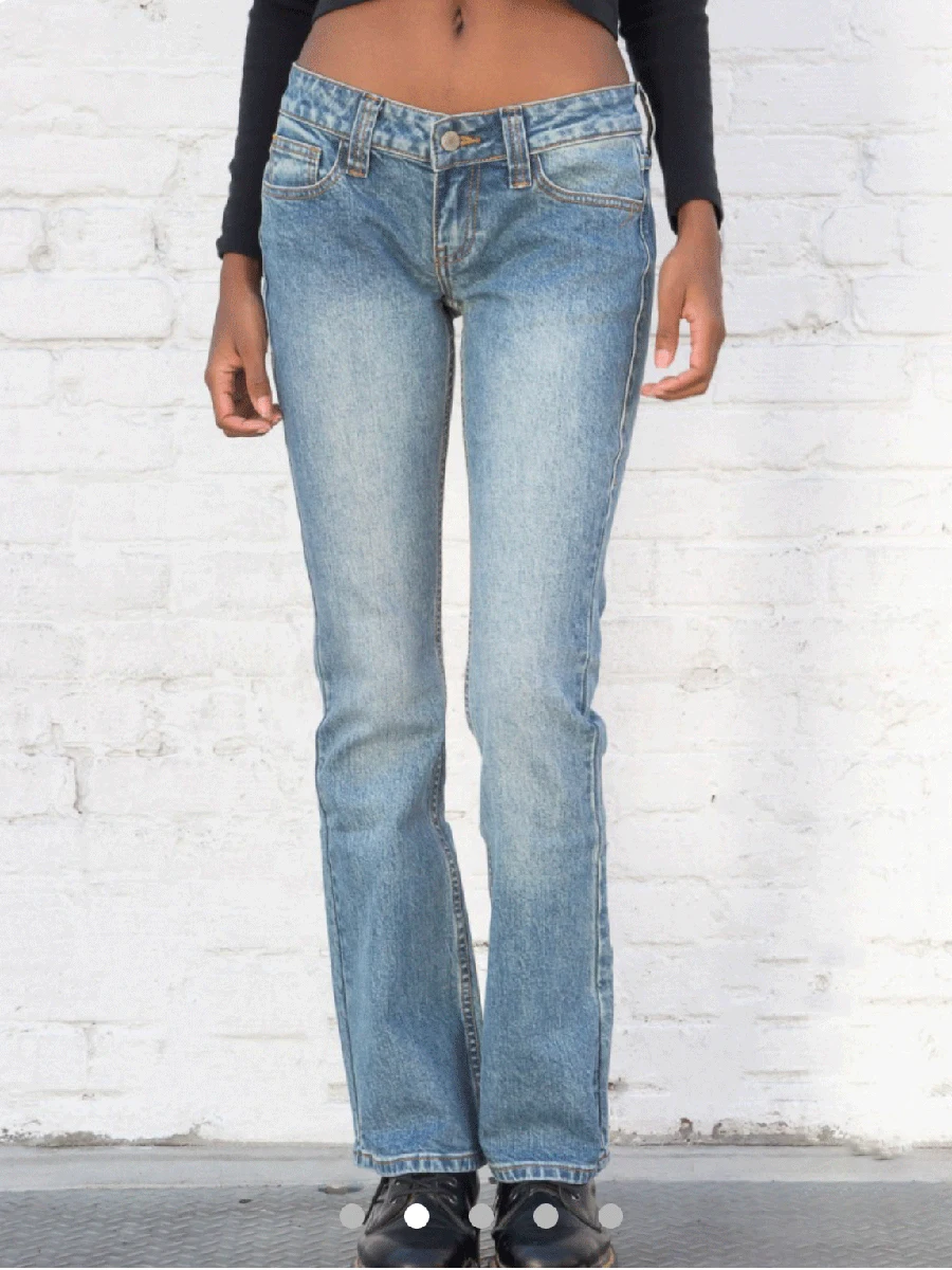 Blue Low Waist Flare Pants Women Autumn Vintage Cotton Pockets Slim Denim Trousers Female Harajuku Streetwear Basic Jeans Y2k