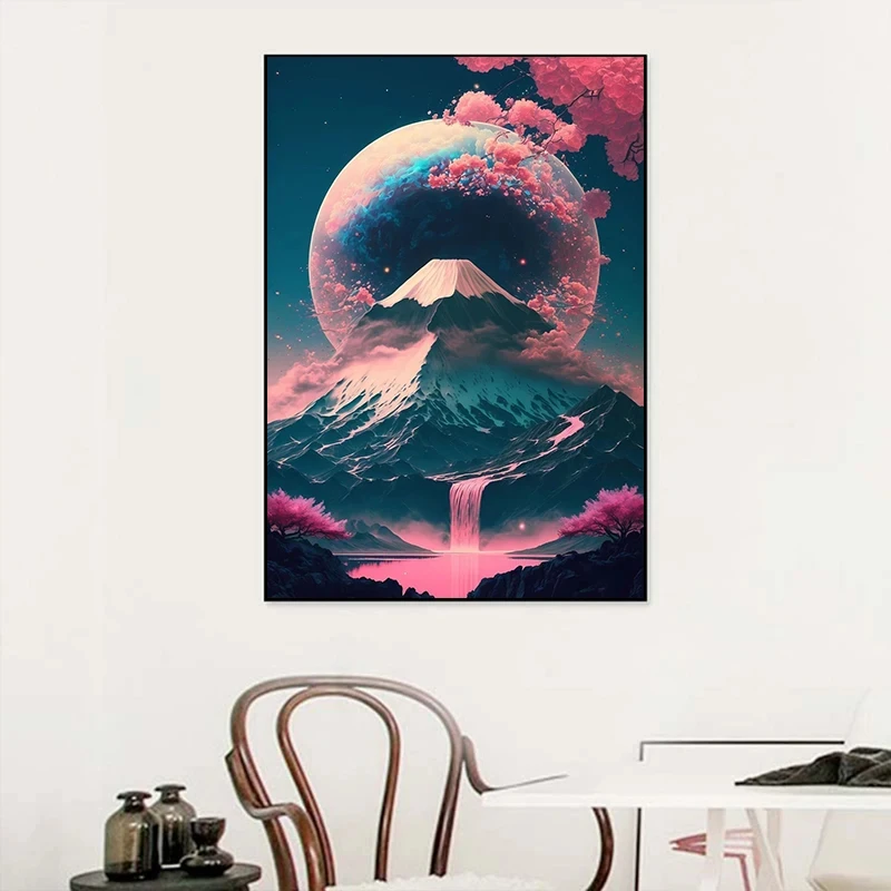 Japanese Nature Neon Art Posters And Prints Canvas Japan Landscape Wall Decorative Painting For Living Room Home Decor Pictures