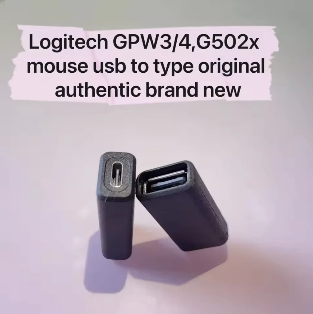 1PCS Brand New for Logitech GPW3/4 Hawkeye Suzaku G502X Wireless Mouse Original Adapter TypeC to USB.