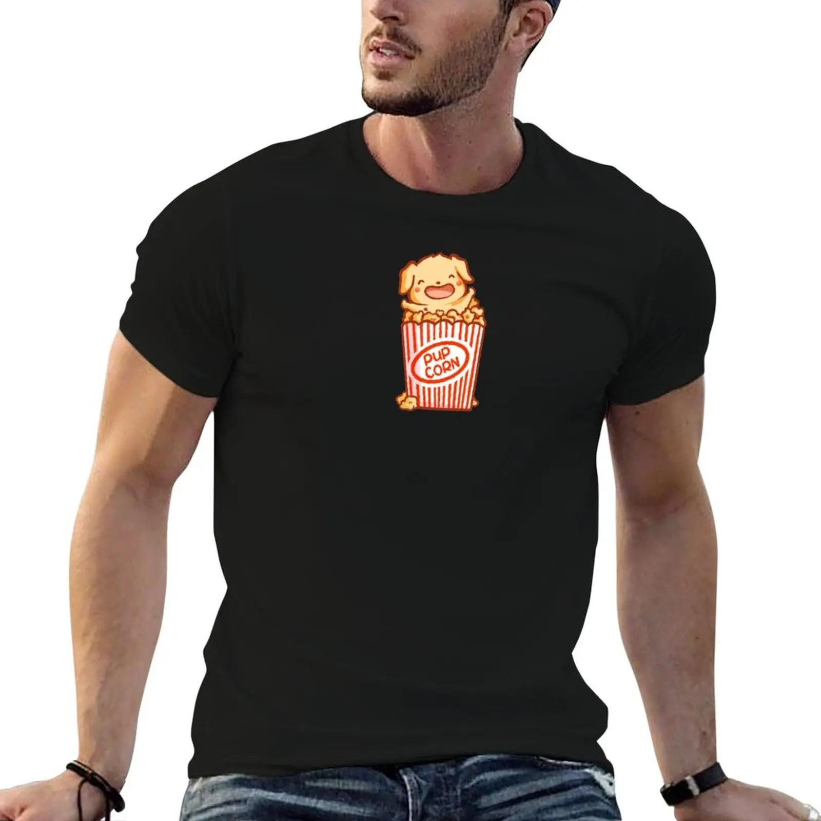 

Pupcorn Fitted T-Shirt blacks oversized graphic tee mens designer t shirt