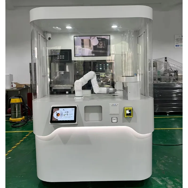 آلة بيع روبوت القهوة Ai ذات المظهر القابل للتخصيص لخدمة القهوة الباردة والساخنة والآيس كريم في طريقة مريحة #5