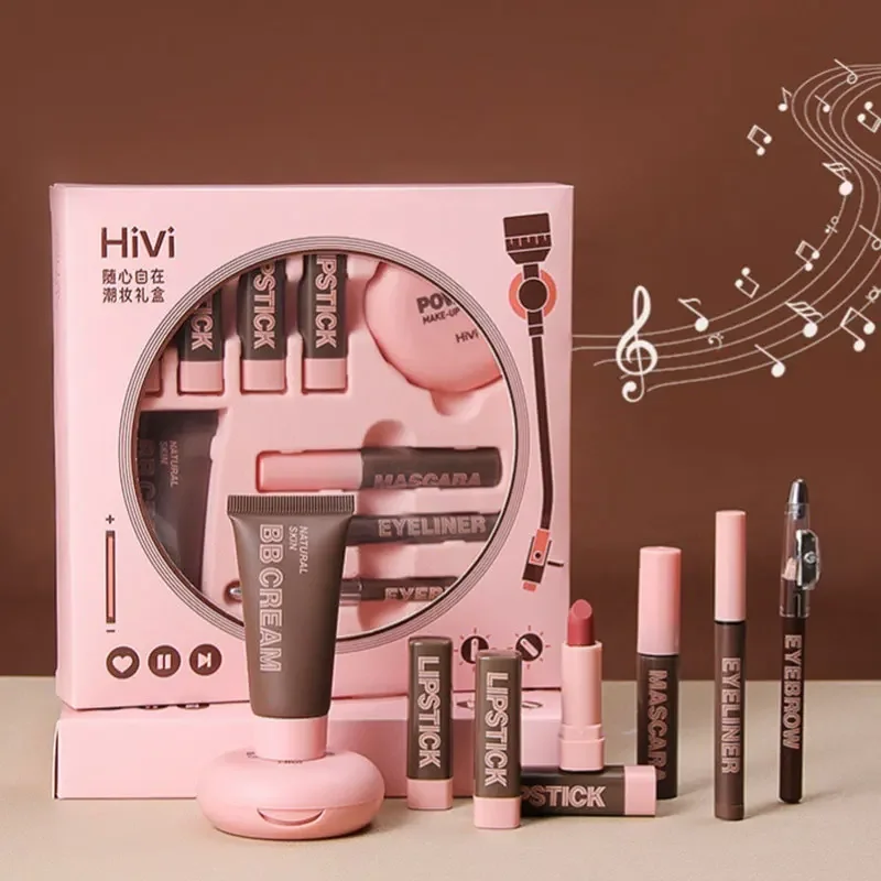 9 PCS Makeup Set Professional All In One Women Cosmetics Full Kit Lipstick BB Cream Eyeliner Eyebrow Pencil Mascara