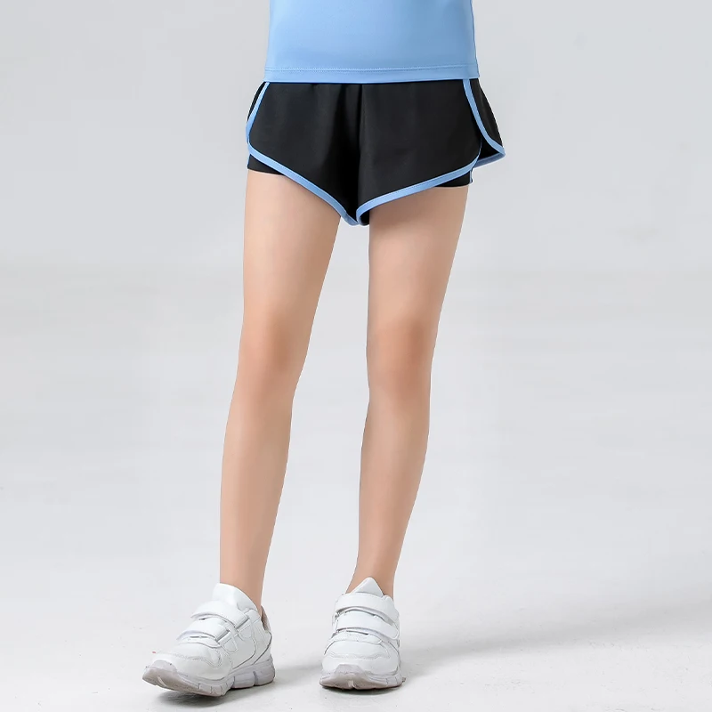 Girls Casual Shorts Children's Yoga Pants Summer Sports Ice Silk Gymnastics Pants Comfortable Skin-friendly Mid-to-Teenage Kids