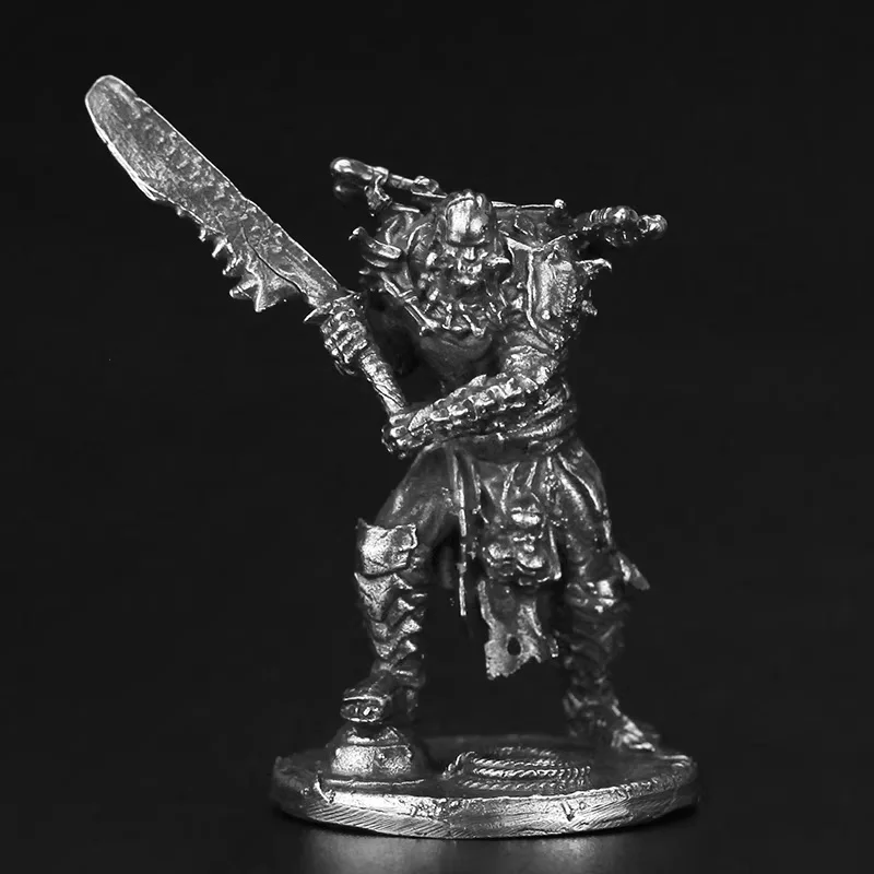 2Pcs Solid White Copper Guardian， Handmade Metal Warrior Figurines, Tabletop RPG Wargame Figures for Car Decor & Men's Gift