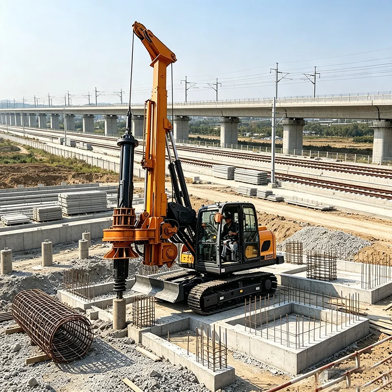 High Efficiency Crawler Rotary Piling Rig Hydraulic Rotary Drilling Rig for Bored Pile Foundation Engineering