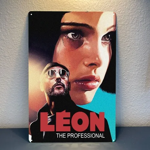 Y1,Leon The Professional Jean Reno Movie Metal Poster Tin Sign 20x30cm  -aluminum