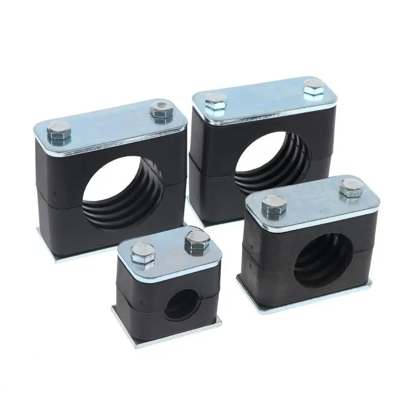 Durable Nylon Pipe Clamp 2Pcs Tube Clip 6-50mm Bolted Fasten
