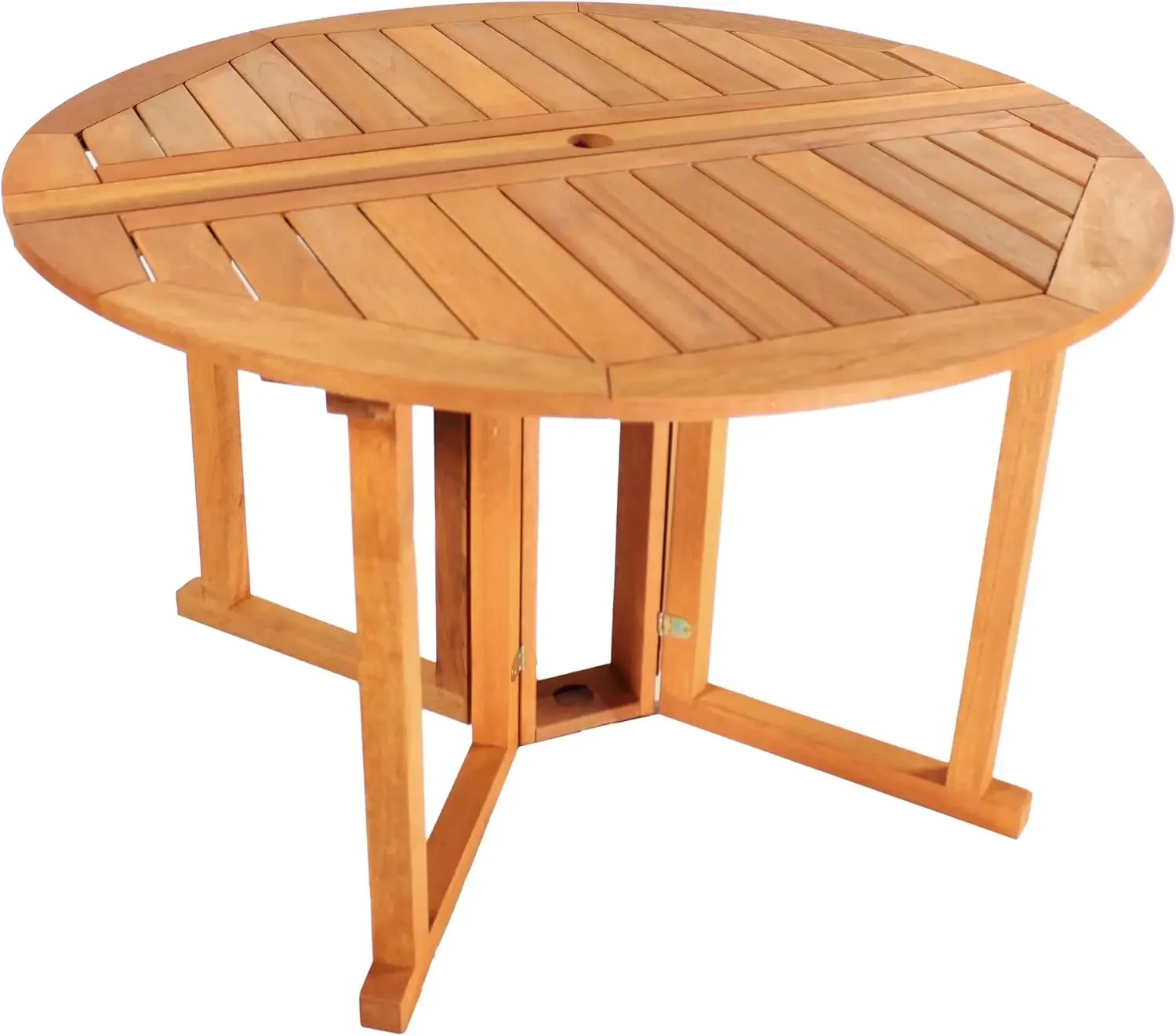 Sunnydaze Malaysia hardwood folding door leg terrace dining table,round outdoor dining table -47.25 inches long x 29 inches high