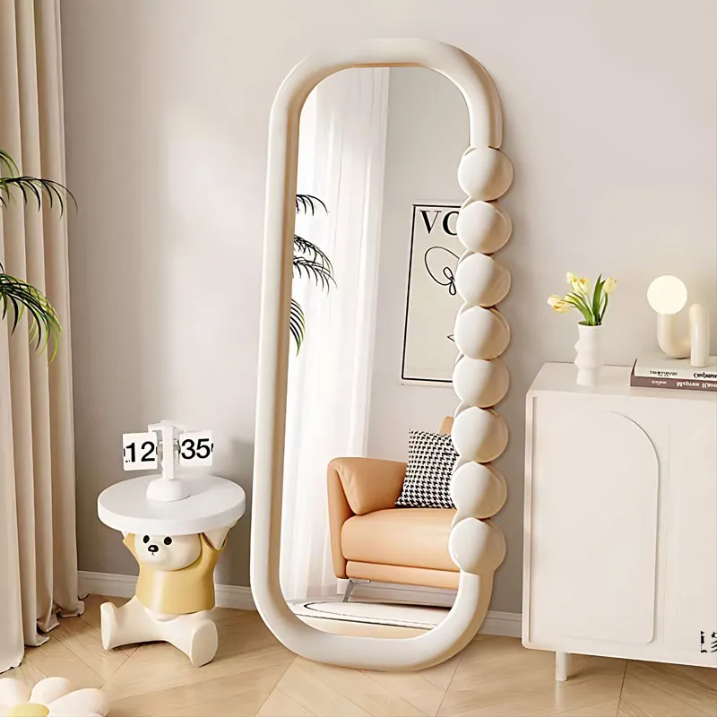 

Asymmetric Funky Nordic Mirror White Big Size Kawaii Long Cute Mirror Living Room Aesthetic Specchi Decorativi Bedroom Decor