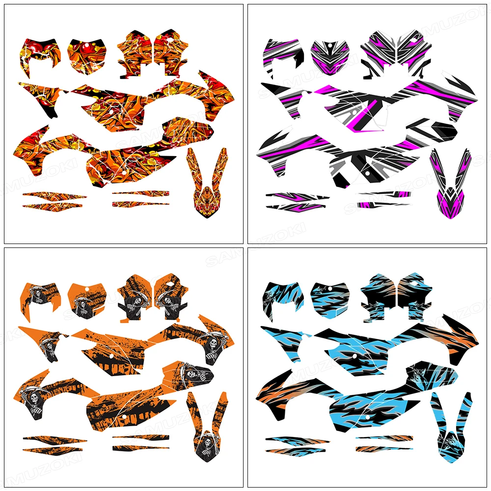 

Набор графических наклеек и декоративных элементов для обтекателей мотоциклов, подходит для SX SXF SX-F 125 250 300 450 525 2013 2014 2015, с возможностью индивидуального номера